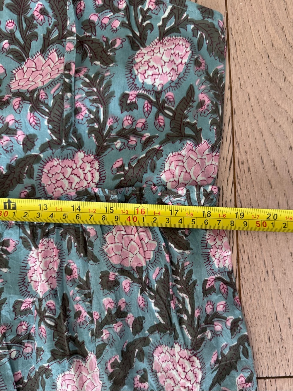 SLV Floral Tiered Maxi Dress in Pink and Green Sz: S-M 100% Cotton - Picture 8 of 12